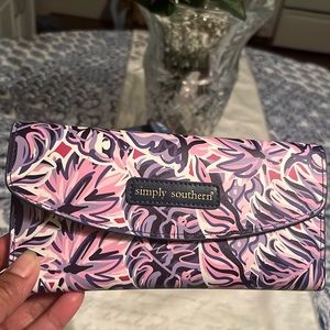 Simply Southern Wallet Leaf Pattern Purple